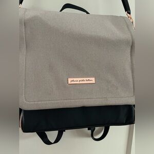 NWOT Petunia Pickle Bottom Boxy Backpack Diaper Bag Sand/Black